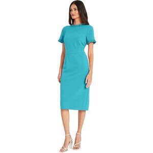 Maggy London Women's Maggy Ruffle Collar Slant Pocket Sheath - Capri - size 16